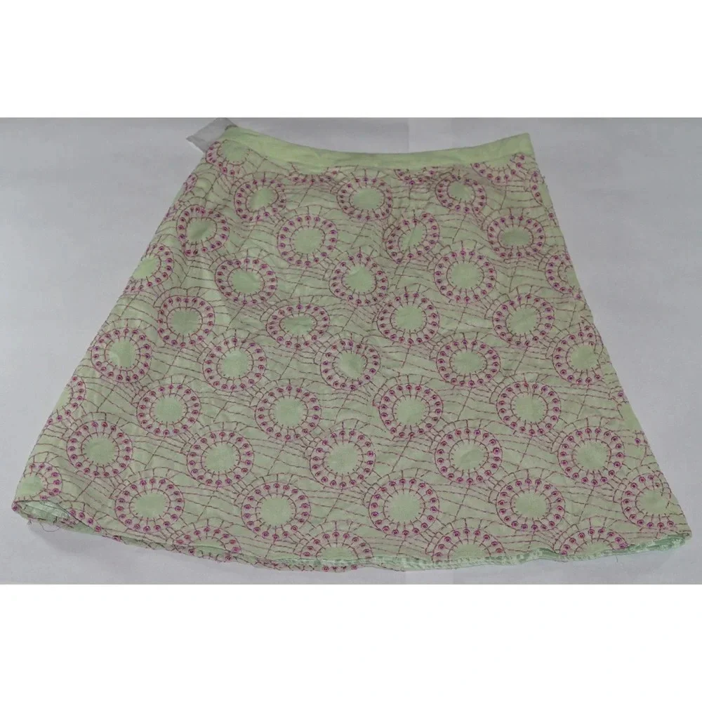 Edward Linen/Rayon A-Line Skirt Circles Size 12